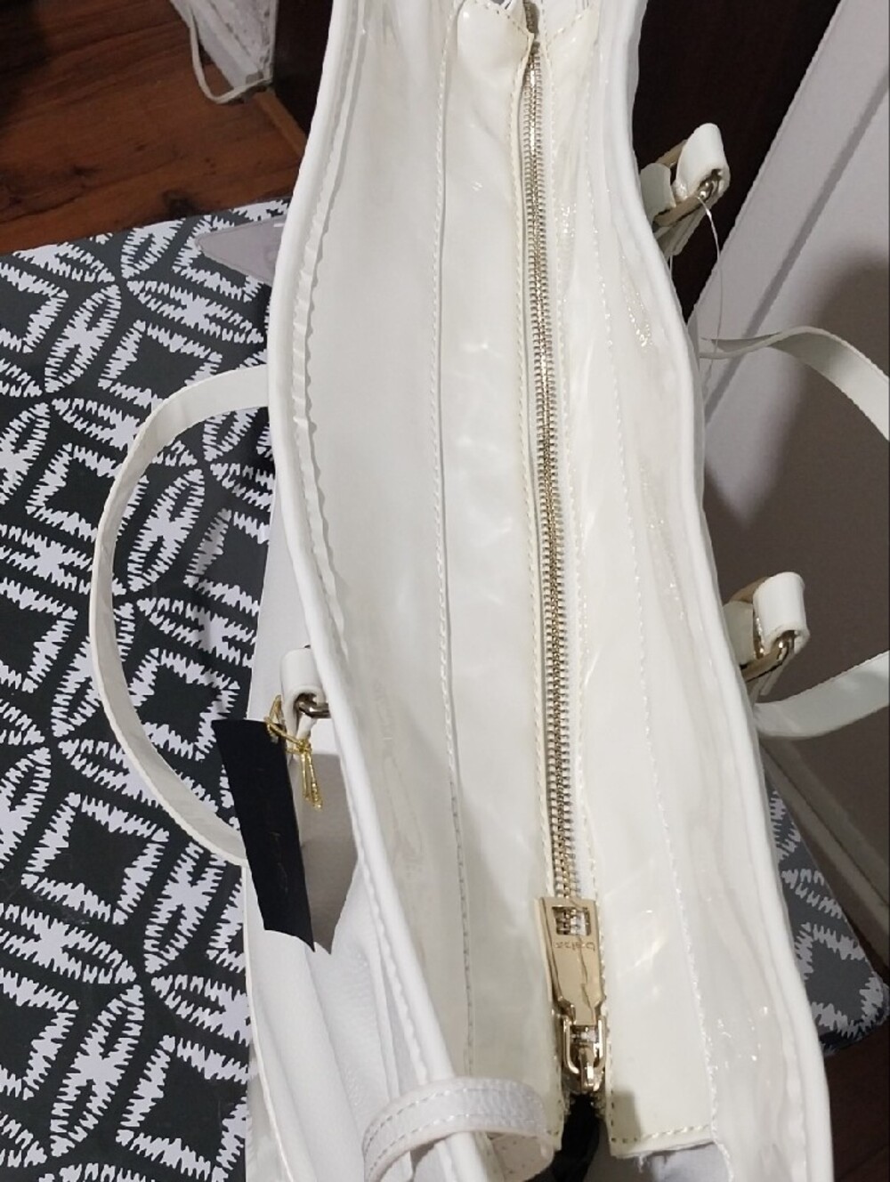 bebe Cream Logo Tote with Matching Wristlet - Picture 4 of 5